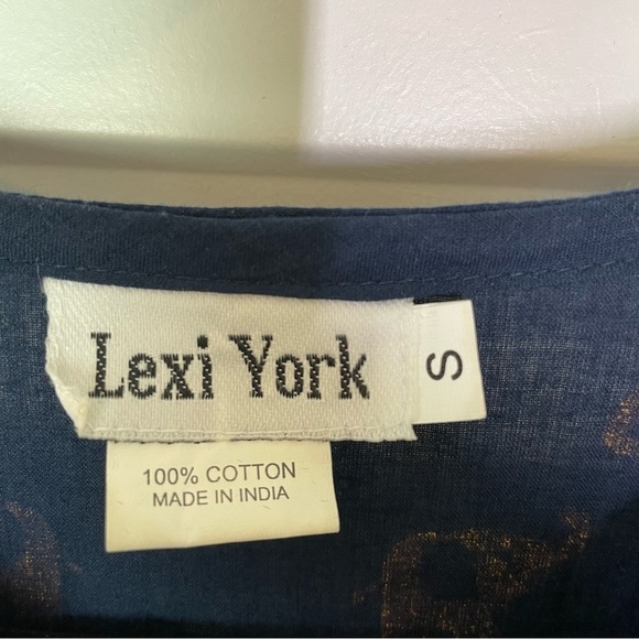 Boutique Lexi York 100% Cotton Elephant Print Shift Dress w/Ornate Pompom Tassel - Picture 6 of 11